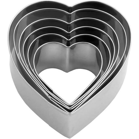 6 pièces En forme de cœur en acier inoxydable Cutter